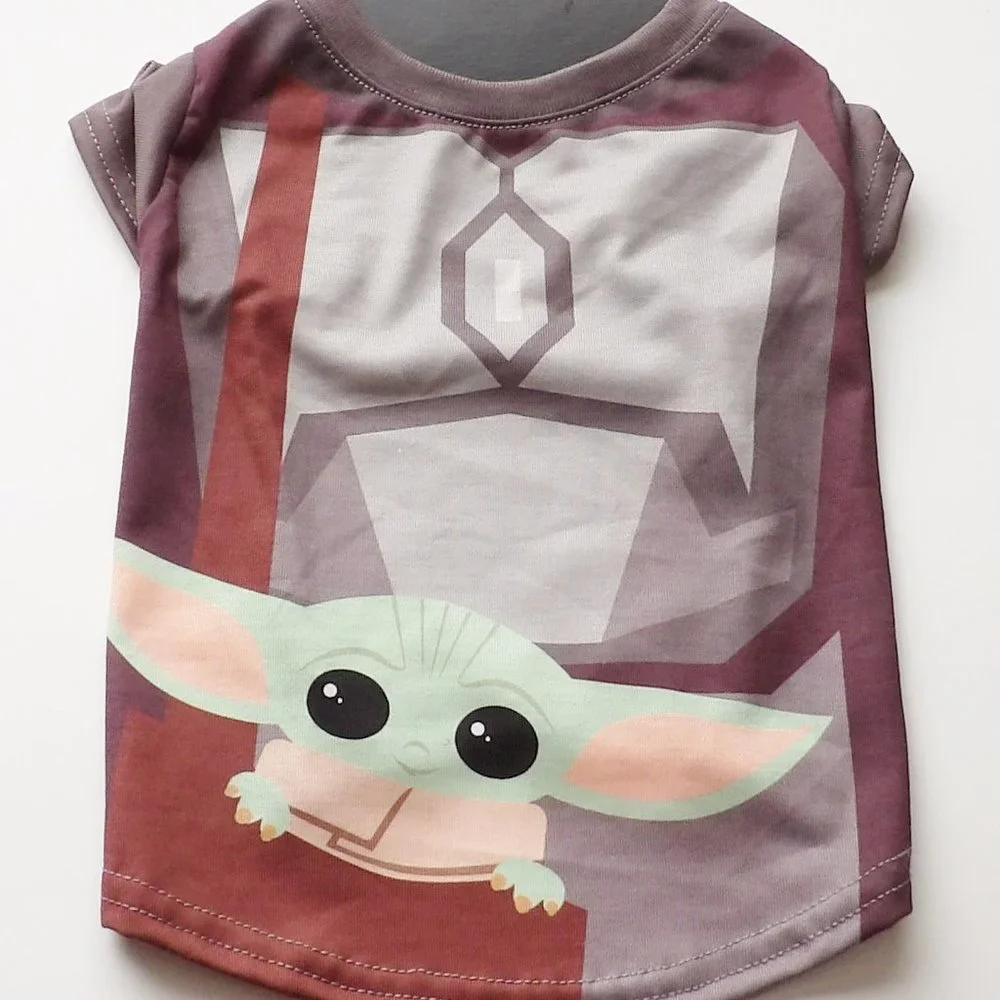 Disney Star Wars Mandalorian Baby Yoda Dog T-Shirt Size Medium NEW